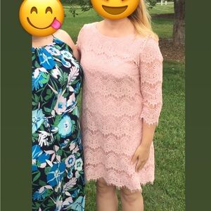 J Howard Pink Sheath Dress with Bateau Neckline